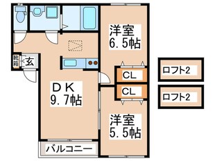 ベルリ－ド藤井寺Ｂ棟の物件間取画像